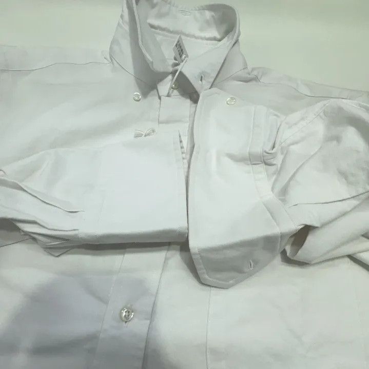 Thom Browne Thom Browne White Striped Long Sleeve Shirt Size US M / EU 48-50 / 2 - 10 Thumbnail