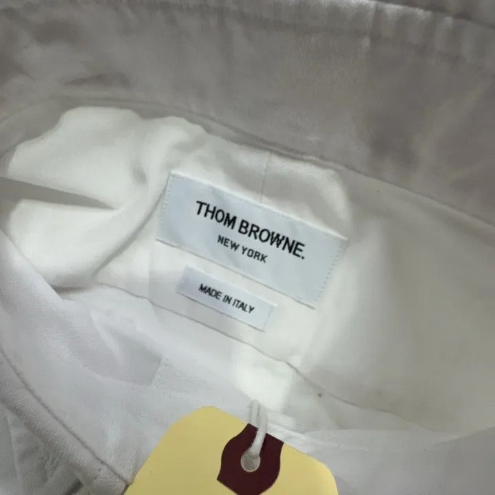 Thom Browne Thom Browne White Striped Long Sleeve Shirt Size US M / EU 48-50 / 2 - 7 Thumbnail