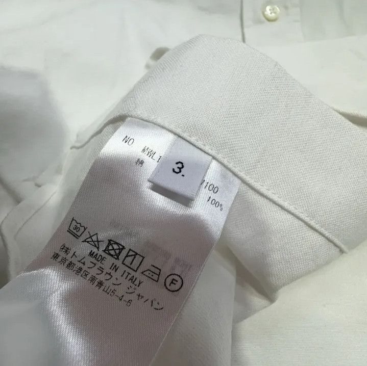 Thom Browne Thom Browne White Striped Long Sleeve Shirt Size US M / EU 48-50 / 2 - 4 Thumbnail