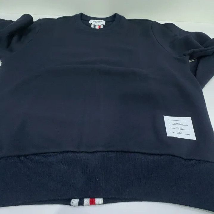 Thom Browne Thom Browne Navy Crew Neck Sweatshirt for Men Size US S / EU 44-46 / 1 - 8 Thumbnail