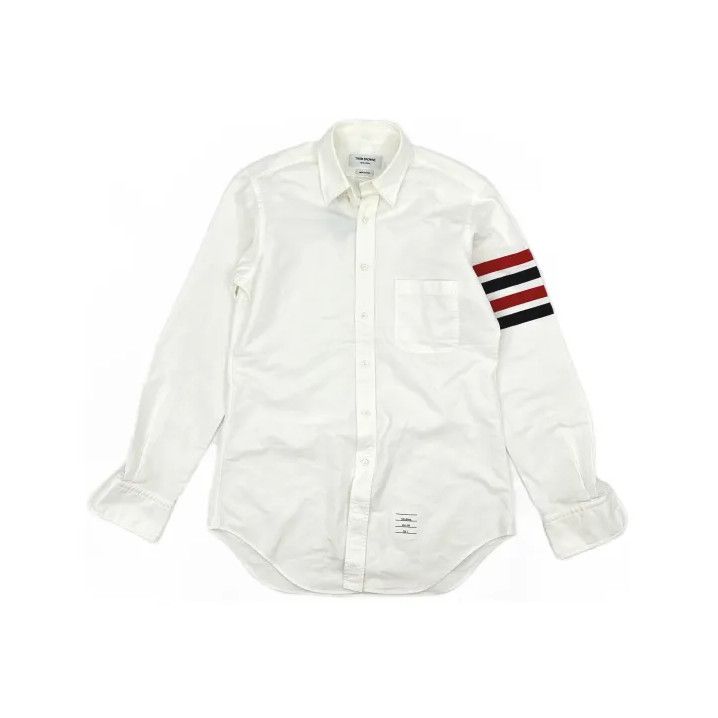 Thom Browne Thom Browne Classic 4 Stripe Oxford Shirt Size US M / EU 48-50 / 2 - 2 Thumbnail
