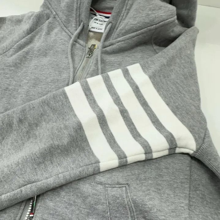 Thom Browne Thom Browne Gray IVY Boy Zip Hoodie Size US XS / EU 42 / 0 - 13 Thumbnail