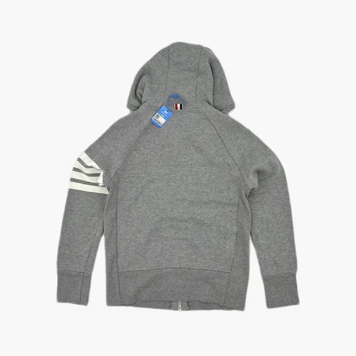 Thom Browne Thom Browne Gray Classic Zip Hoodie with Stripes Size US S / EU 44-46 / 1 - 3 Thumbnail