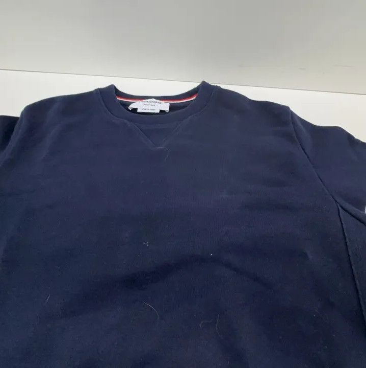 Thom Browne Thom Browne Classic Navy Blue Crewneck Sweatshirt Size US M / EU 48-50 / 2 - 8 Thumbnail
