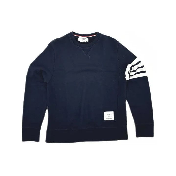Thom Browne Thom Browne Classic Navy Blue Crewneck Sweatshirt Size US M / EU 48-50 / 2 - 2 Thumbnail