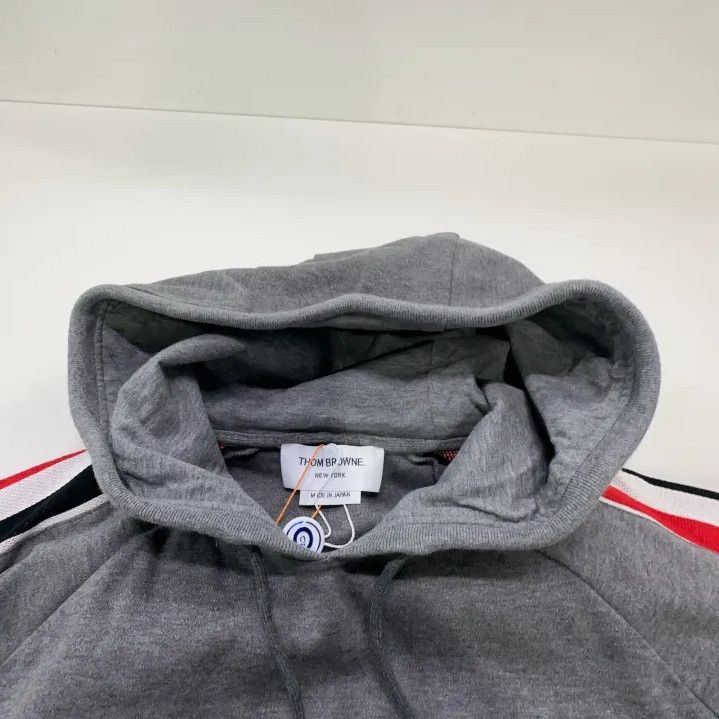 Thom Browne Thom Browne Grey Hoodie with Stripes Size US S / EU 44-46 / 1 - 8 Thumbnail