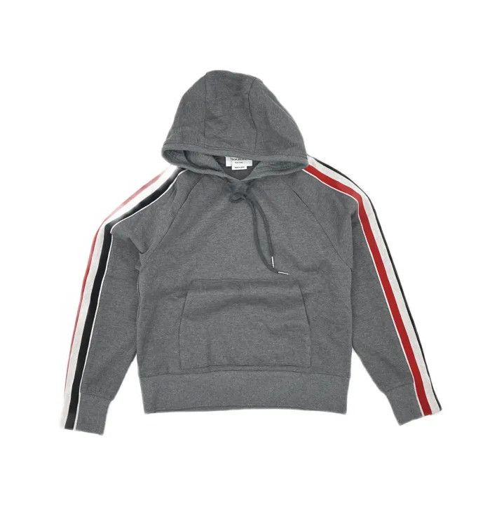 Thom Browne Thom Browne Grey Hoodie with Stripes Size US S / EU 44-46 / 1 - 2 Thumbnail