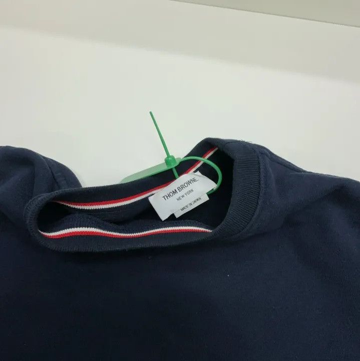 Thom Browne Thom Browne Classic Navy Striped Crew Sweatshirt Size US L / EU 52-54 / 3 - 5 Thumbnail