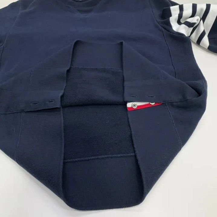 Thom Browne Thom Browne Classic Navy Striped Crew Sweatshirt Size US L / EU 52-54 / 3 - 6 Thumbnail
