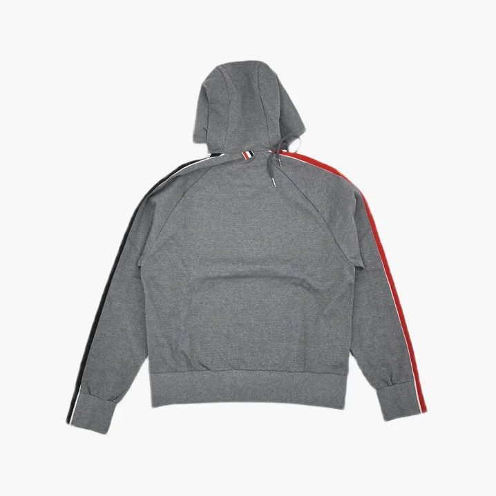 Thom Browne Thom Browne Gray Hooded Sweatshirt with Stripes Size US M / EU 48-50 / 2 - 3 Thumbnail