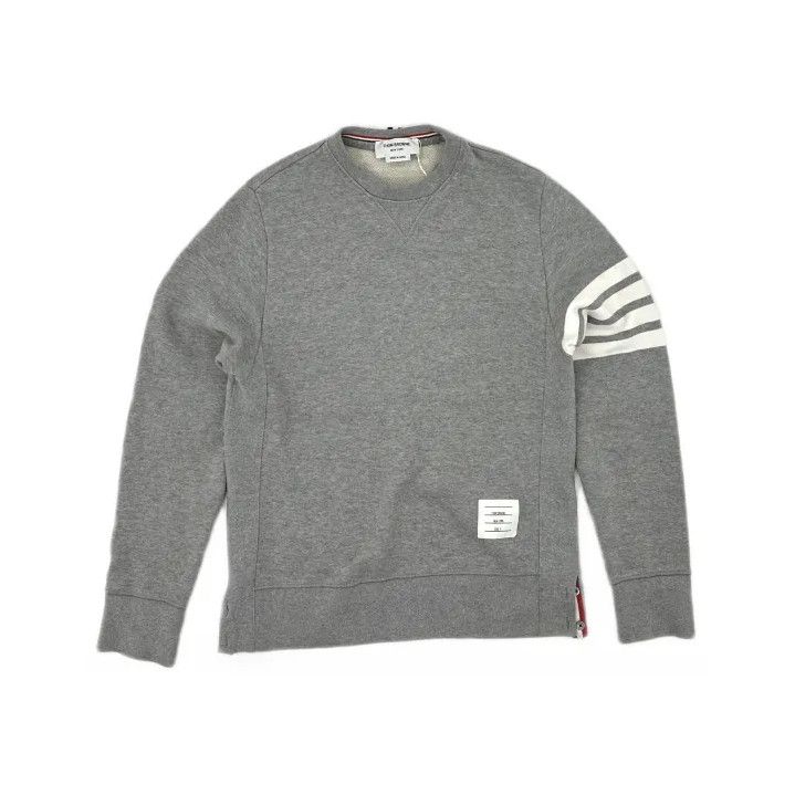 Thom Browne Thom Browne Classic Grey Crewneck Sweatshirt Size US M / EU 48-50 / 2 - 2 Thumbnail