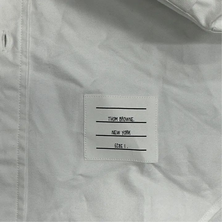 Thom Browne Thom Browne Logo Pattern Long Sleeve Shirt Size US XS / EU 42 / 0 - 3 Thumbnail