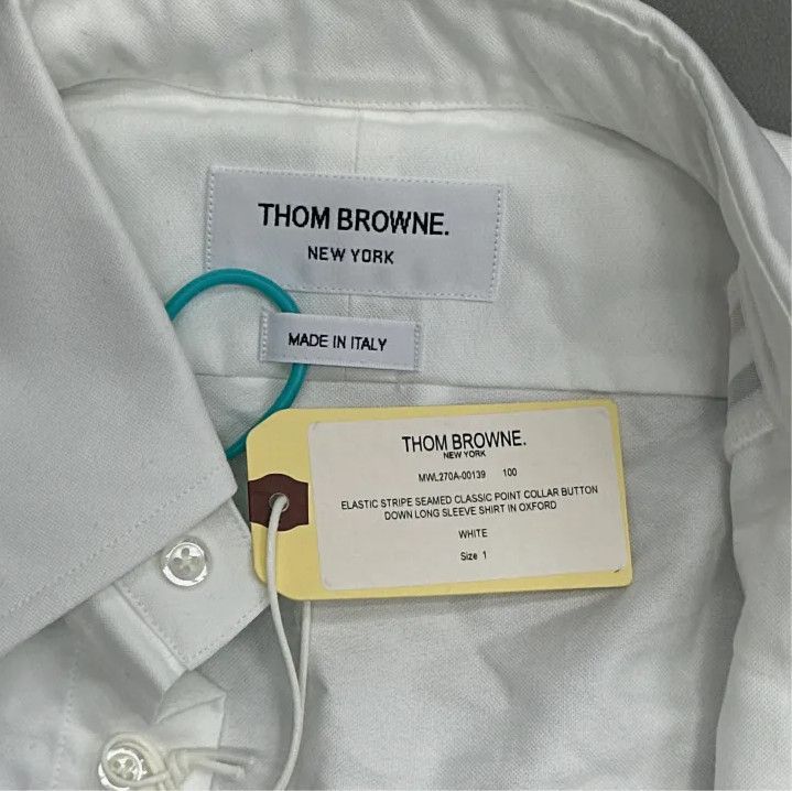 Thom Browne Thom Browne Logo Pattern Long Sleeve Shirt Size US XS / EU 42 / 0 - 2 Thumbnail