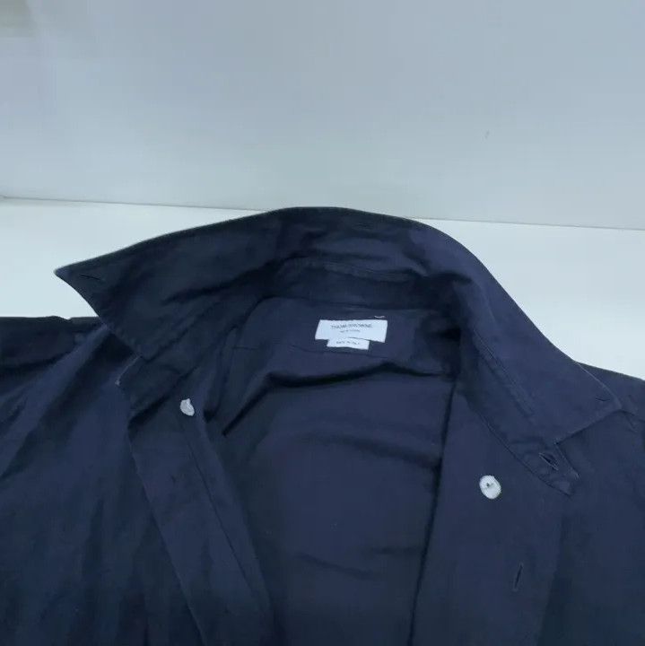 Thom Browne Thom Browne Classic Navy Long Sleeve Shirt Size US L / EU 52-54 / 3 - 6 Thumbnail