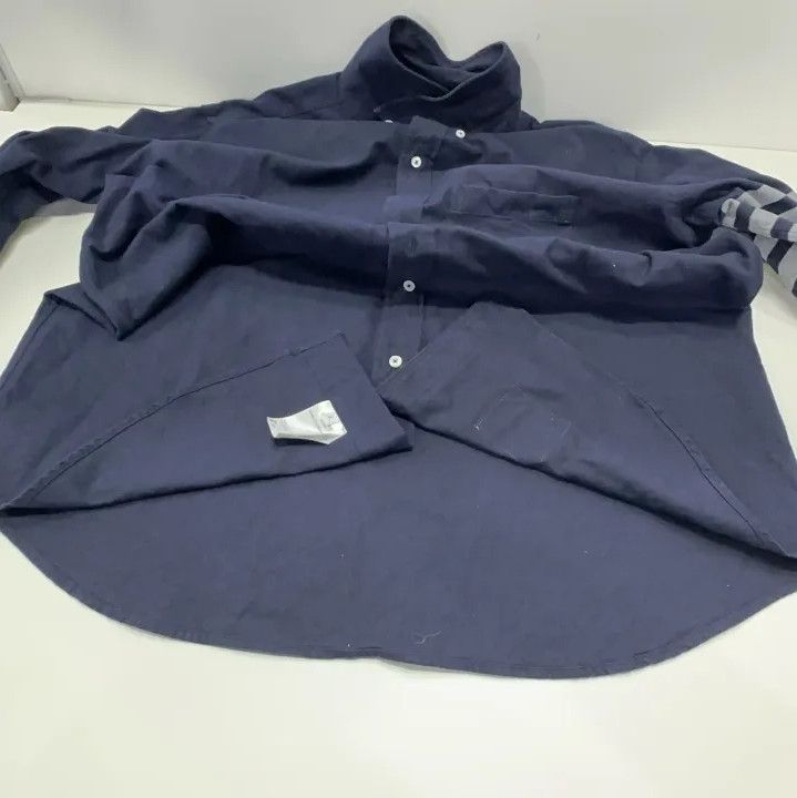 Thom Browne Thom Browne Classic Navy Long Sleeve Shirt Size US L / EU 52-54 / 3 - 8 Thumbnail
