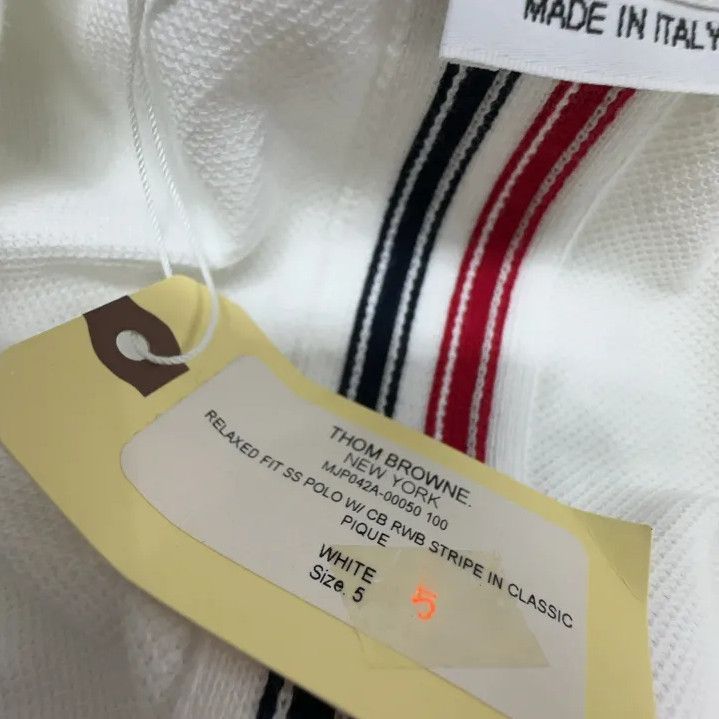 Thom Browne Thom Browne Classic Striped Short Sleeve Polo Size US XL / EU 56 / 4 - 5 Thumbnail