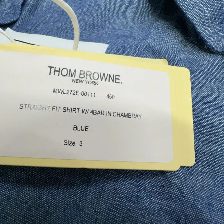 Thom Browne Thom Browne Classic Blue Long Sleeve Shirt Size US M / EU 48-50 / 2 - 2 Thumbnail