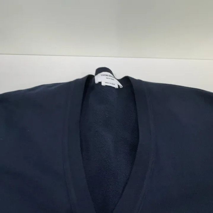 Thom Browne Thom Browne Classic V-Neck Cotton Knit Sweater Size US M / EU 48-50 / 2 - 13 Thumbnail