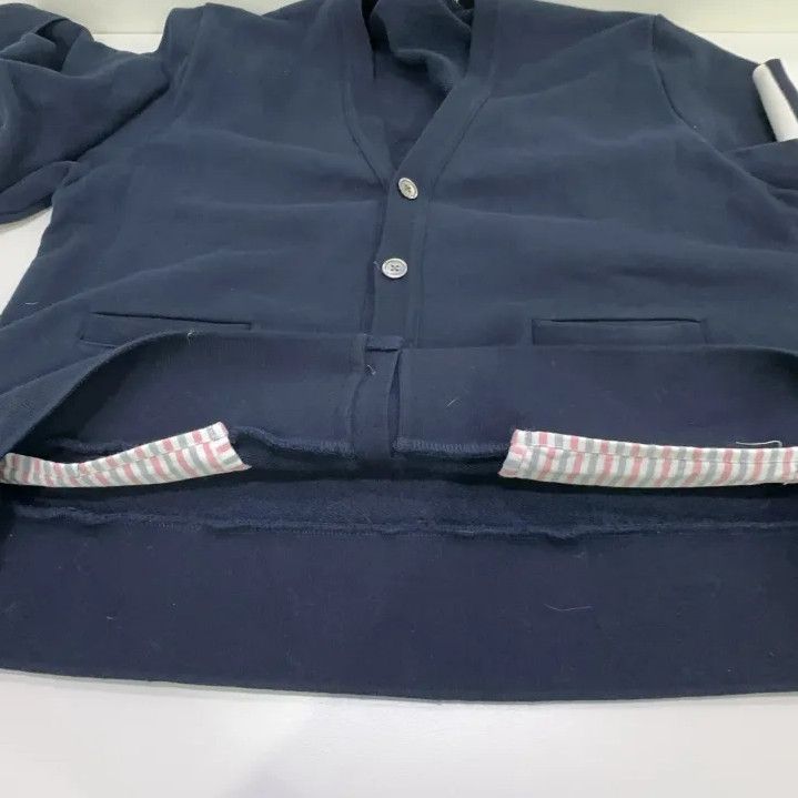 Thom Browne Thom Browne Classic V-Neck Cotton Knit Sweater Size US M / EU 48-50 / 2 - 9 Thumbnail
