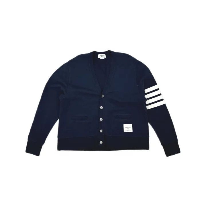 Thom Browne Thom Browne Classic V-Neck Cotton Knit Sweater Size US M / EU 48-50 / 2 - 2 Thumbnail