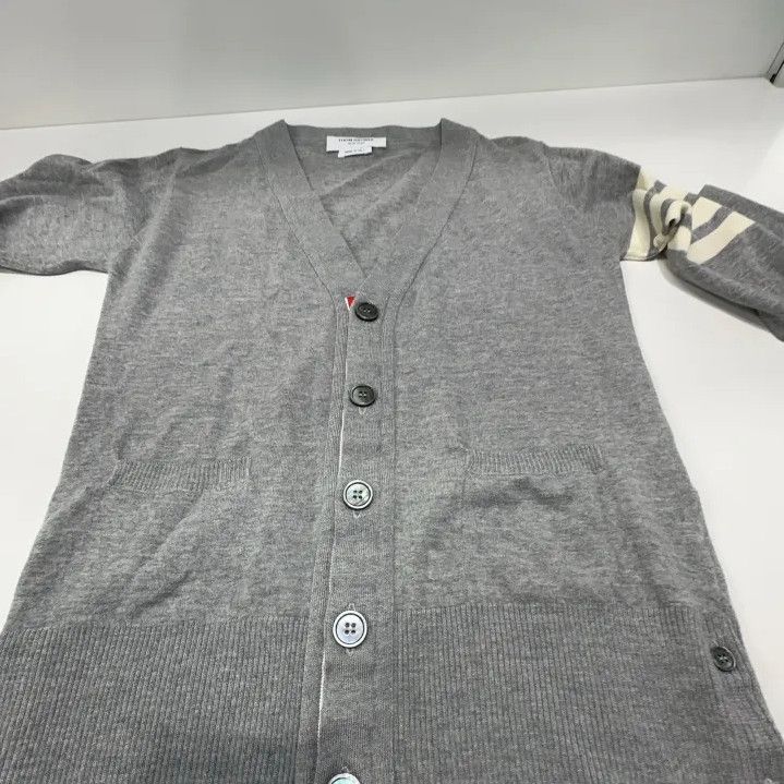 Thom Browne Thom Browne Gray Wool V-Neck Cardigan Size US M / EU 48-50 / 2 - 8 Thumbnail