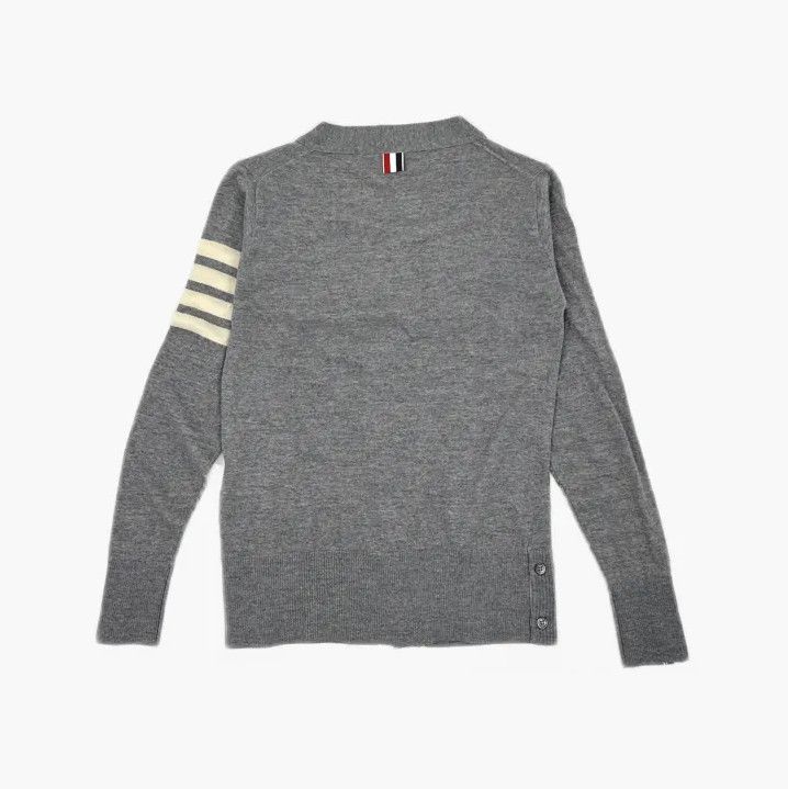 Thom Browne Thom Browne Gray Wool V-Neck Cardigan Size US M / EU 48-50 / 2 - 3 Thumbnail