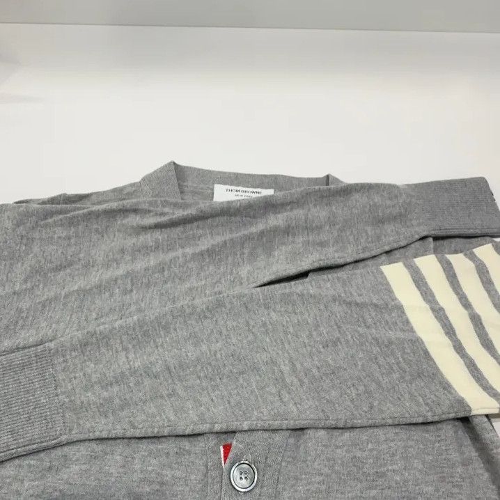 Thom Browne Thom Browne Gray Wool V-Neck Cardigan Size US M / EU 48-50 / 2 - 10 Thumbnail