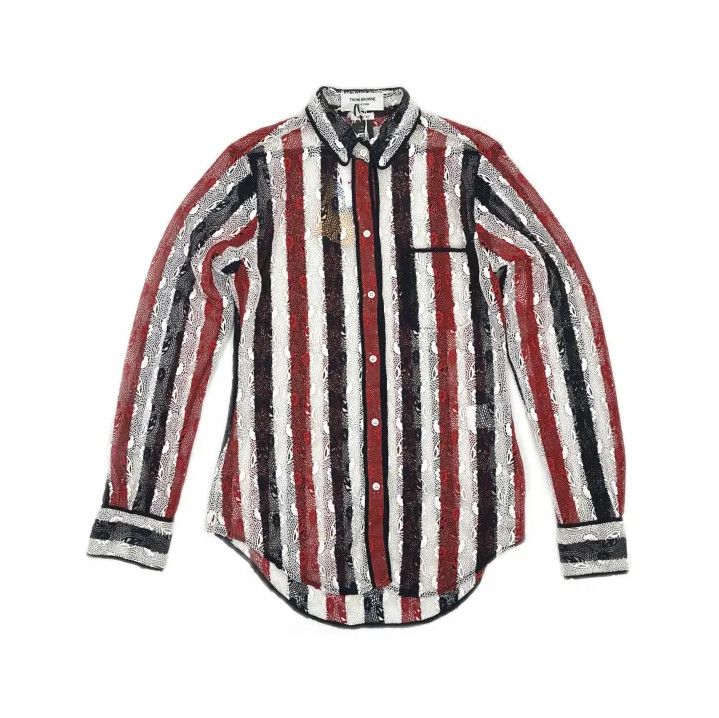 Thom Browne Thom Browne Stylish Striped Knit Shirt Size US M / EU 48-50 / 2 - 2 Thumbnail