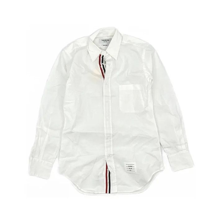 Thom Browne Thom Browne SS21 White Cotton Button-Up Shirt Size US S / EU 44-46 / 1 - 2 Thumbnail