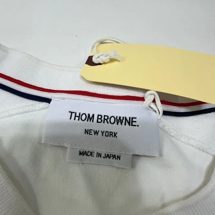 Thom Browne Thom Browne White Crewneck Short Sleeve T-Shirt Size US S / EU 44-46 / 1 - 7 Thumbnail