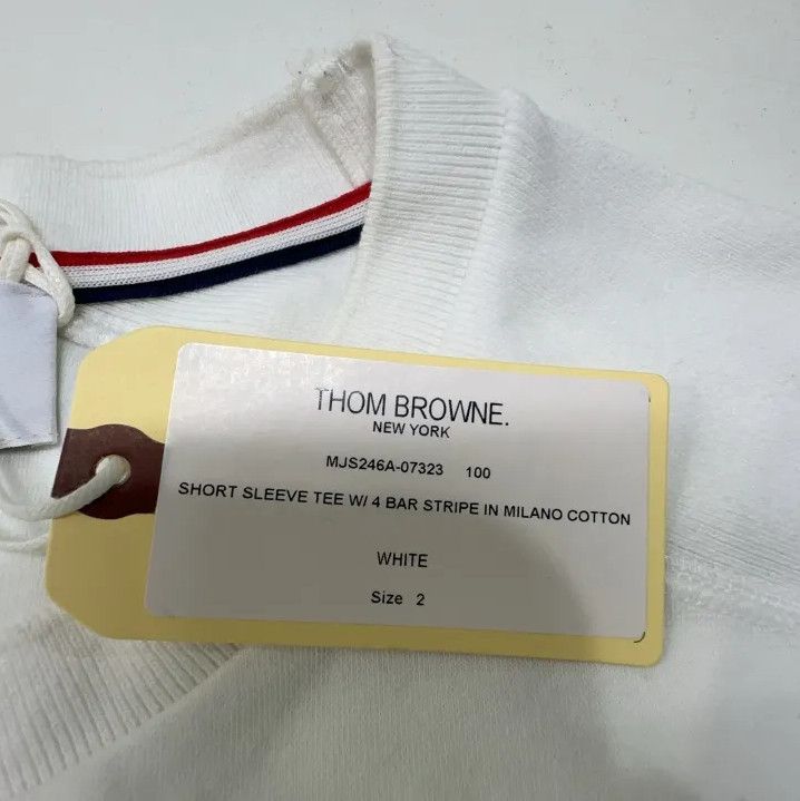 Thom Browne Thom Browne White Crewneck Short Sleeve T-Shirt Size US S / EU 44-46 / 1 - 8 Thumbnail