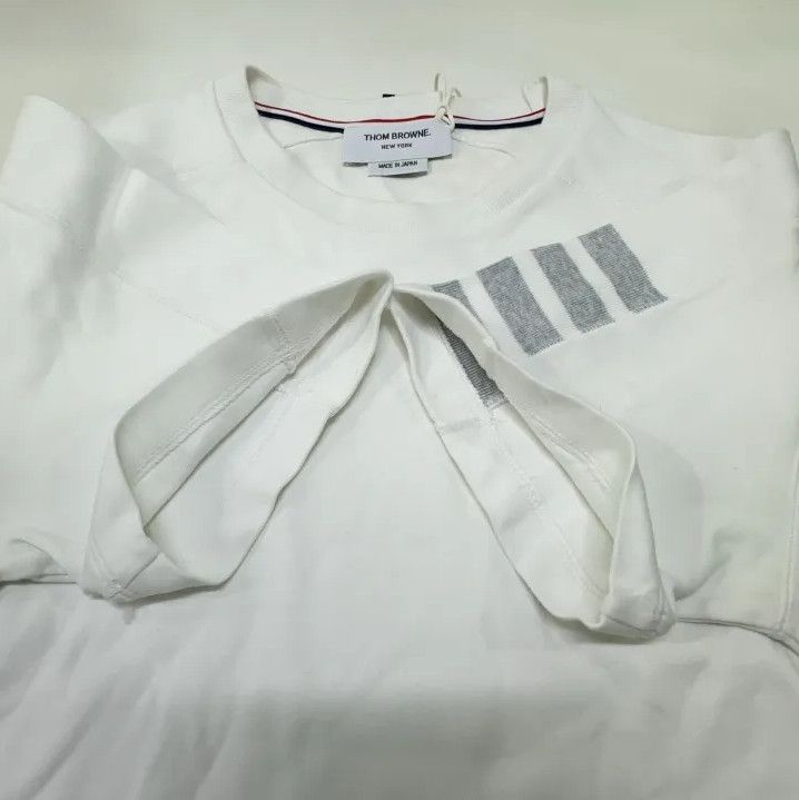 Thom Browne Thom Browne White Crewneck Short Sleeve T-Shirt Size US S / EU 44-46 / 1 - 13 Thumbnail