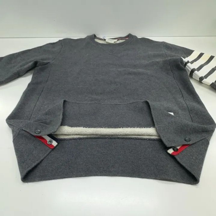 Thom Browne Thom Browne Classic Four-Bar Pullover Sweatshirt Size US M / EU 48-50 / 2 - 10 Thumbnail