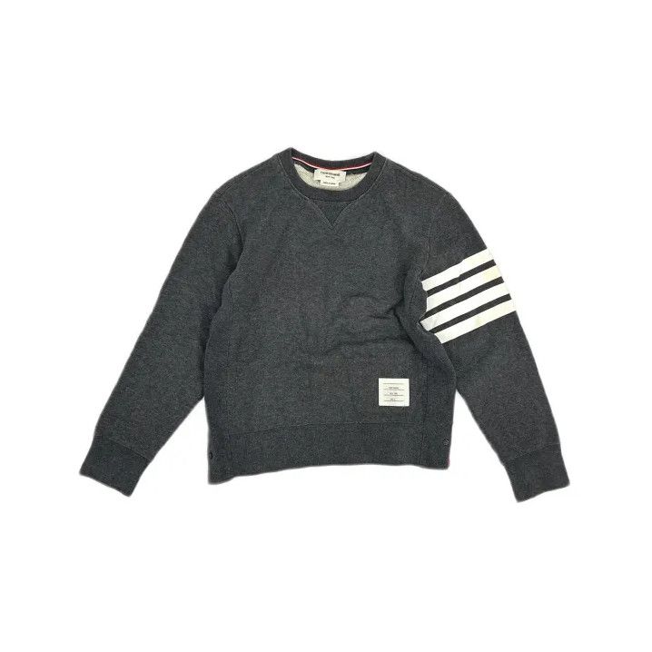 Thom Browne Thom Browne Classic Four-Bar Pullover Sweatshirt Size US M / EU 48-50 / 2 - 2 Thumbnail