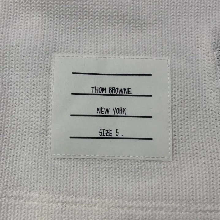 Thom Browne Thom Browne White Striped Short Sleeve T-Shirt Size US L / EU 52-54 / 3 - 7 Thumbnail