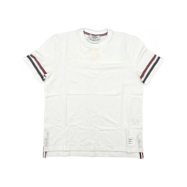 Thom Browne Thom Browne White Striped Short Sleeve T-Shirt Size US L / EU 52-54 / 3 - 2 Thumbnail
