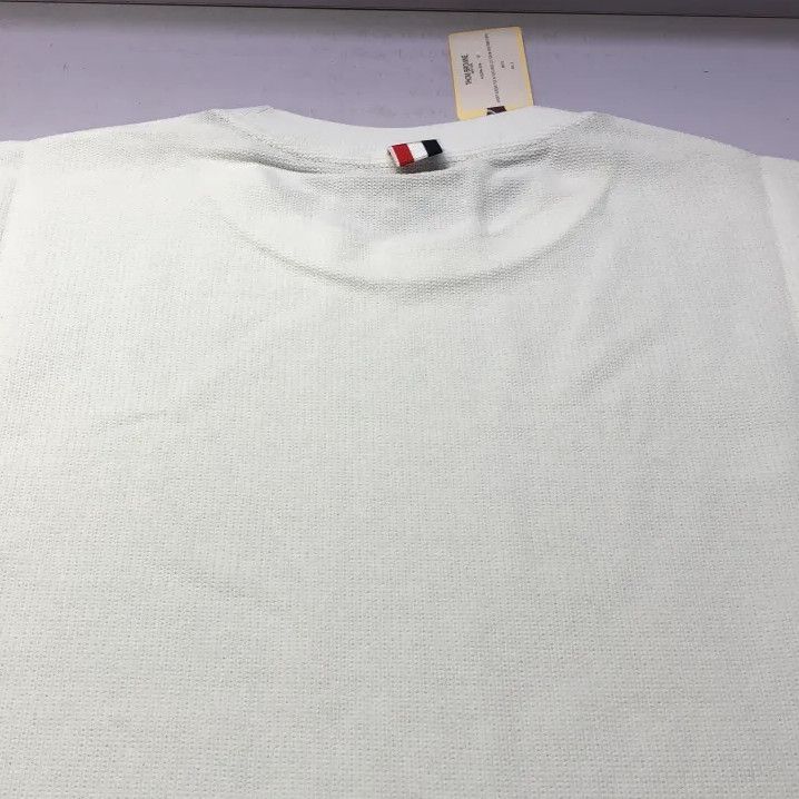 Thom Browne Thom Browne White Striped Short Sleeve T-Shirt Size US L / EU 52-54 / 3 - 8 Thumbnail