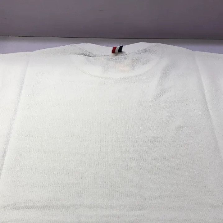 Thom Browne Thom Browne White Striped Short Sleeve T-Shirt Size US L / EU 52-54 / 3 - 15 Thumbnail