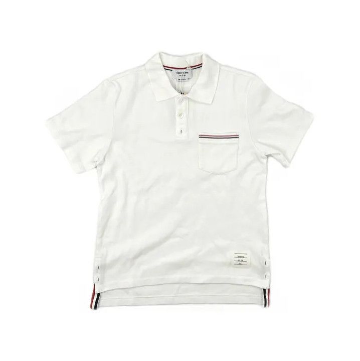 Thom Browne Thom Browne White Short Sleeve Polo Shirt Size US S / EU 44-46 / 1 - 2 Thumbnail