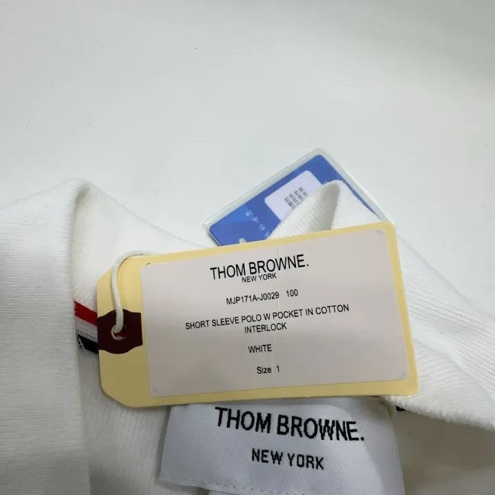 Thom Browne Thom Browne White Short Sleeve Polo Shirt Size US S / EU 44-46 / 1 - 5 Thumbnail