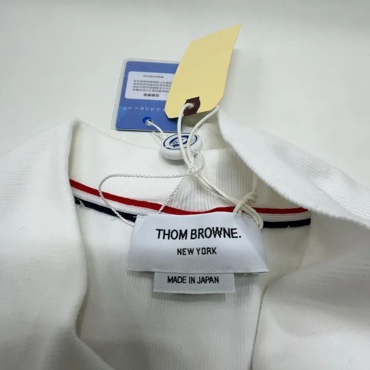 Thom Browne Thom Browne White Short Sleeve Polo Shirt Size US S / EU 44-46 / 1 - 4 Thumbnail
