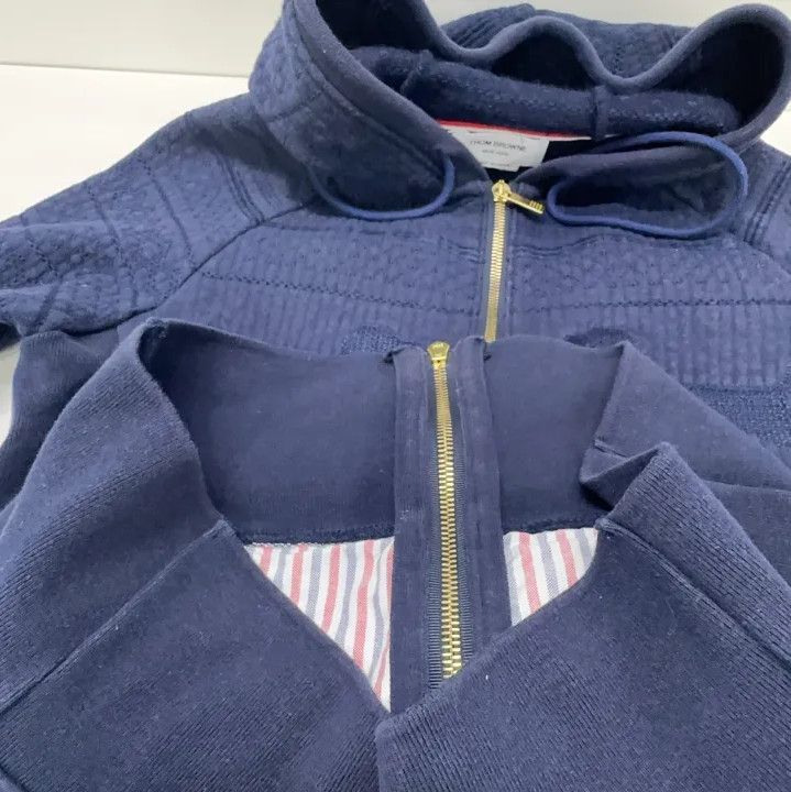 Thom Browne Thom Browne Hooded Casual Jacket in Blue Size US S / EU 44-46 / 1 - 11 Thumbnail