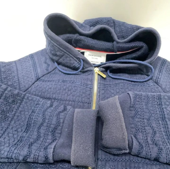 Thom Browne Thom Browne Hooded Casual Jacket in Blue Size US S / EU 44-46 / 1 - 12 Thumbnail