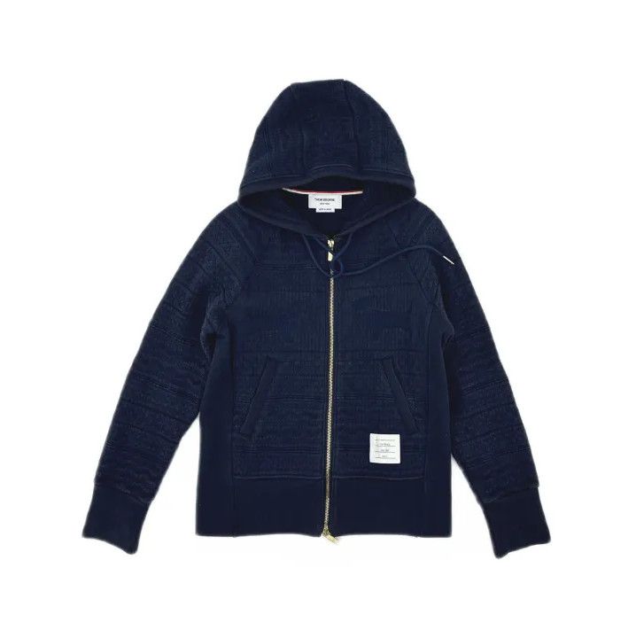Thom Browne Thom Browne Hooded Casual Jacket in Blue Size US S / EU 44-46 / 1 - 2 Thumbnail