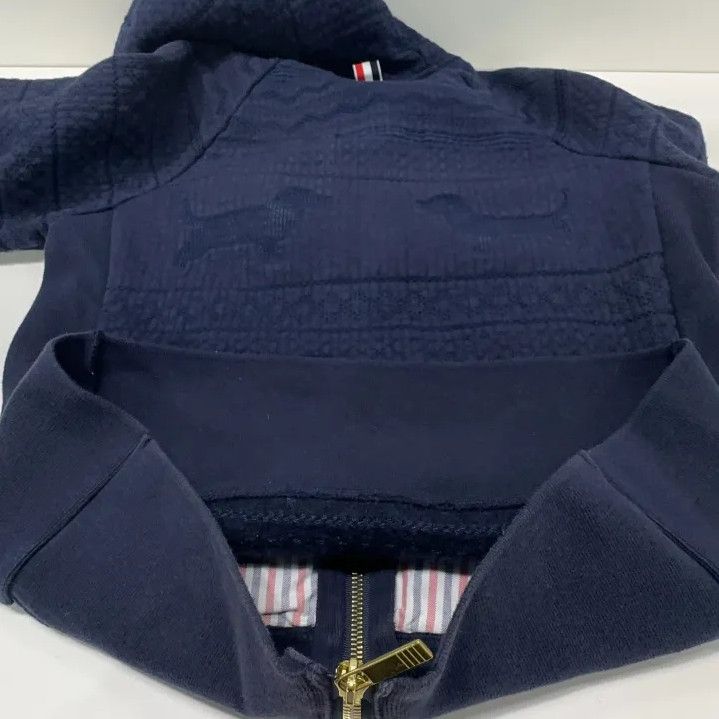 Thom Browne Thom Browne Hooded Casual Jacket in Blue Size US S / EU 44-46 / 1 - 14 Thumbnail