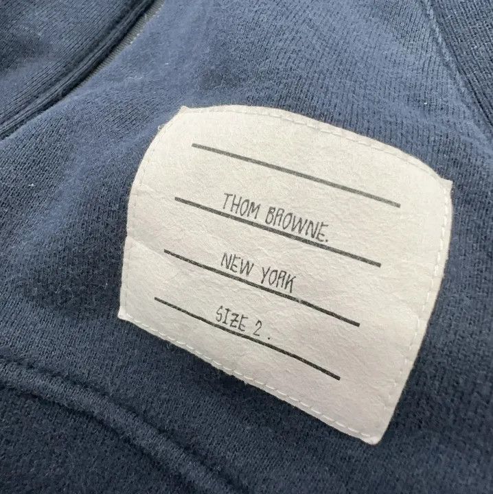 Thom Browne Thom Browne Classic Navy Zip-Up Hoodie Size US S / EU 44-46 / 1 - 5 Thumbnail