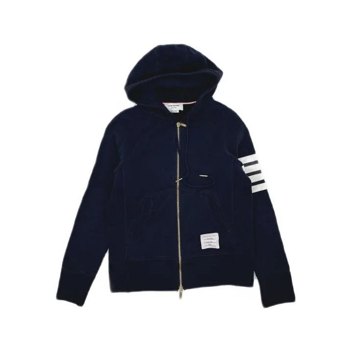 Thom Browne Thom Browne Classic Navy Zip-Up Hoodie Size US S / EU 44-46 / 1 - 2 Thumbnail