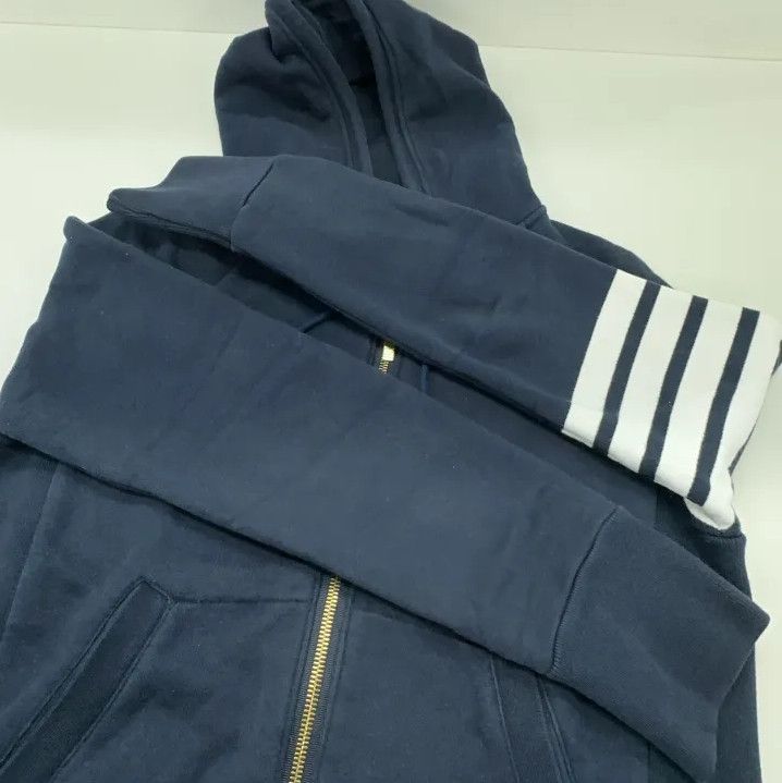 Thom Browne Thom Browne Classic Navy Zip-Up Hoodie Size US S / EU 44-46 / 1 - 14 Thumbnail