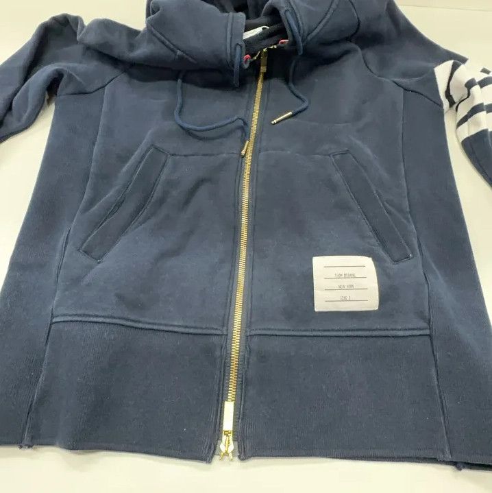 Thom Browne Thom Browne Classic Navy Zip-Up Hoodie Size US S / EU 44-46 / 1 - 11 Thumbnail
