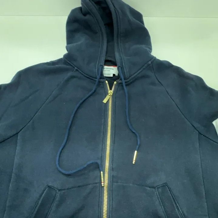 Thom Browne Thom Browne Classic Navy Zip-Up Hoodie Size US S / EU 44-46 / 1 - 10 Thumbnail